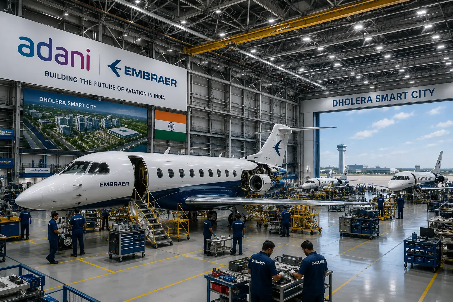 Adani & Embraer Aircraft Assembly Project in Dholera